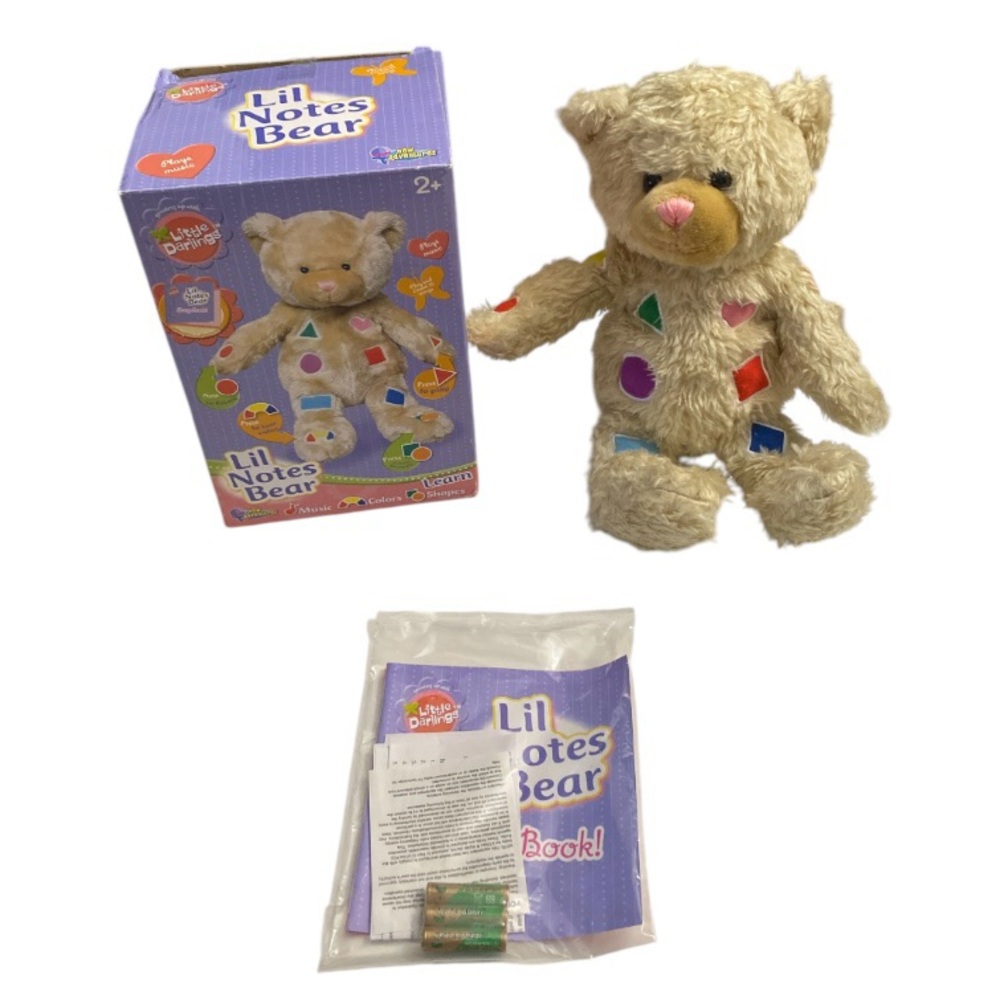 New Adevnture 2009 Lovey Brown Bear Musical Shapes Sound Baby Plush Toy Rare